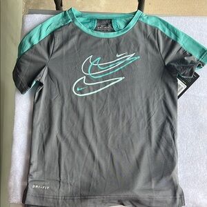 Nike Gray and Teal Dri-FIT Tee. Kids size 7. NWT